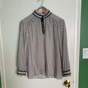 Jcrew 10 sheer high neck blouse